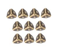 CLISPEED 10pcs Vintage Mini Luggage Corner Wraps Metal Box Feet Covers for DIY Dollhouse Accessories Chic Suitcase Protectors for Mini Boxes Essential Handcraft Hardware
