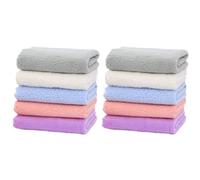 CLISPEED 10pcs Washcloths Coral Fleece Soft and Absorbent Face Towels for Newborns and Comfortable Feeding and Bathing Cloths