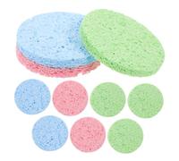CLISPEED 10pcs Wooden Paddle Facial Wash Puff Oval Shape Cellulose Material Makeup Remover for Gentle Cleaning and Moisturizing during Skincare Routine Random Color