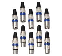 CLISPEED 10pcs Xlr Adapter: Male To Female Audio Cable Socket Replacement - Stereo Mic Connector - 3 Pins Audio Line Xlr Ends To Ensure Sound Transmission