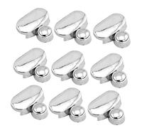 CLISPEED 10pcs Zinc Alloy Bathroom Mirror Holder Clips Oval Shape Frameless Glass Wall Mount Supports Easy Install Polished Surface for Home Decoration