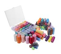 CLISPEED 111pcs Sewing Thread Set 39 Colors Polyester Spools and Bobbins, Thread Topper and Bobbin Clips Holder for Embroidery Machine and Quilting Supplies