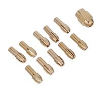 CLISPEED 11pcs Rotary Tool Collet Set with 4.8mm Shank Copper Core and Nut, Precision Mini Drill Chuck Collet for DIY Crafting and Metalworking Projects