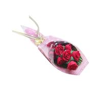 CLISPEED 12 Scale Mini Doll House Furniture Red Mini Bouquet Artificial Flower Decoration for Miniature Home Display