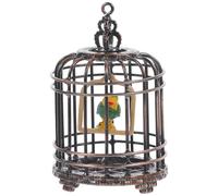 CLISPEED 12 Scale Small Simulation Bird Cage with Red Copper Finish, Tiny Doll House Scene Supply for Collectors and Hobbyists Random Style