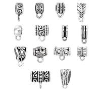 CLISPEED 120 Pieces Vintage Alloy Pendants DIY Jewelry Charms for Necklace Bracelet Making, Hollow Retro Large Chain Connectors in Antique Silver, Craft Accessories Set for Handmade Jewelry