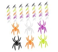 CLISPEED 120pcs Halloween Spider Rings Small Lightweight Fake Spiders for DIY Decorations Party Favors Prank and Costume Accessories Mixed Colors