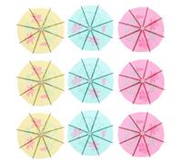 CLISPEED 120pcs Tropical Mini Drink Umbrellas Cocktail Picks with Stems and Paper Canopies for Hawaiian Summer Parties Beach Events Cupcake Decorations
