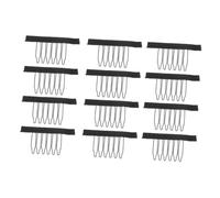 CLISPEED 12PC Black Wig Net Clip for Caps with Steel Teeth Snap Comb Hair Clip Accessories for Ladies Secure Lace Wig Holders for Styling and Salon Use