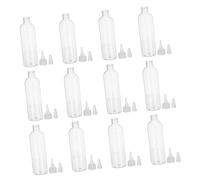 CLISPEED 12pcs 100ml Pet Squeeze Bottles with Nozzle Caps, Refillable Small Dispenser Bottles for Travel Toiletries, Cosmetic Lotion, Glue, and Craft Use