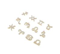 CLISPEED 12pcs Alloy Zodiac Sign Nail Art Decorations with Delicate Rhinestones Durable Manicure Accessories for DIY Nail Designs Reusable and for Home and Salon Use
