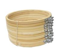 CLISPEED 12pcs Bamboo Embroidery Hoops Cross Stitch Circles DIY Craft Frames for Needlework Quilting and Wall Decoration Smooth Fabric Fixing for Beginners and Hobbyists