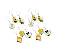 CLISPEED 12Pcs Bee Keychain with Daisy Flower Charm Cute Bag Decor Pendant for Handbags Backpacks and Keys Stylish and Detailed Key Rings for and Party Favors