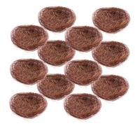CLISPEED 12pcs Brown Artificial Bird Nest Ornaments Natural Decorative Birdcage Nests for Garden Party Home Decor Pet Bird Breeding Supplies