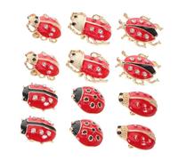 CLISPEED 12pcs Cartoon Ladybug Brooch Pins Rhinestone Insect Jewelry for Women Versatile Dress Accessories for Casual Formal Wear Unique Stylish Design