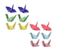 CLISPEED 12pcs Ceramic Chopsticks Rack Japanese Style Paper Crane Design Chopsticks Support Pen Holder Spoon Rest Smooth Surface Easy to Clean Tableware Organizer
