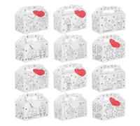 CLISPEED 12Pcs Christmas DIY Coloring Boxes Large Cardboard Treat Containers for Biscuits and Candy, Handheld Favor Boxes for Xmas Party and Birthday Celebration