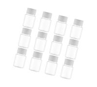 CLISPEED 12pcs Clear Plastic Refillable Pill Bottles with Leak Caps Medicine Storage Containers for Powders Liquids Solids Easy to Handle and Observe Contents