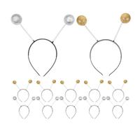 CLISPEED 12pcs Costume Antenna Headband with Glitter Ball Boppers, Springy Insect Antenna Headwear for Space Theme Party Cosplay Accessory