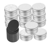 CLISPEED 12pcs Dog Scent Training Boxes Set Honeycomb Leaf and Juice Hole Designs, Aluminum Small Scent Containers 12 Soft Magnetic Stickers 25x2mm for Canine Agility Training and Nose Work