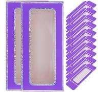 CLISPEED 12pcs False Nail Storage Box Paper Window Purple Easy to Open and Close Safe to Use Suitable for Salon Workbench and Handbags