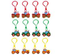 CLISPEED 12pcs Farm Tractor Keychains for Boys Cute Collectible Construction Vehicles for School Rewards Easter Goody Bag Fillers Spring Celebration Party Favors and Harvest Season
