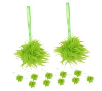 CLISPEED 12pcs Green Furry Pom Pom Balls Soft Reusable Holiday Ornaments for DIY Craft Projects Indoor Tree Wreath Fireplace Decorations Cozy and Stable for Seasonal Use