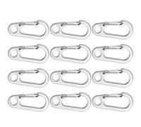 CLISPEED 12pcs Heavy Duty D Shaped Belt Loop Key Holders Alloy Key Chain Clips for Men Women Tools Outdoor Use Silver