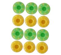 CLISPEED 12pcs Inflatable Lemon Shaped Floating Cup Coasters for Swimming Pool and Beach Decorative Water Resistant Drink Pads Stable and Easy to Inflate Yellow and Green