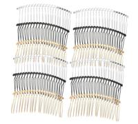 CLISPEED 12Pcs Metal Hair Side Combs Teeth DIY Bun Holder for Bridal Veil Everyday Use Matte Reliable Hair Accessories for Women