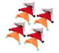 CLISPEED 12pcs Mini Knit Woolen Hats for Dolls and Small Pets Handmade Crocheted Beanie DIY Craft Accessories Soft Yarn Caps for Hamsters Figurines Birthday and Holiday Decorations