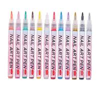 CLISPEED 12pcs Nail Art Pens Lightweight DIY Nail Polish Markers for Precise Dots Lines and Patterns Suitable for Professional Artists and Beginners