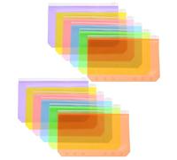 CLISPEED 12pcs PVC Zipper Document Organizer Bags with 6 Holes Binder Pockets, Practical Filing Folders for Meeting and Home Use, Colourful Loose-Leaf Bill Storage Pouches