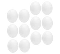 CLISPEED 12pcs Realistic Artificial Bird Eggs Faux Hatching Simulation Eggs Plastic Nest for Parrots Finches and Pigeons Training and Nesting Accessories