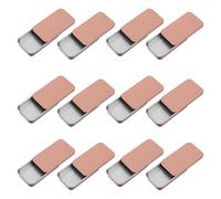 CLISPEED 12pcs Rectangular Slide Lid Tinplate Boxes for Lip Balm and Soap Storage, Elegant Iron Metal Small Boxes with Sealing Protection, for Personal Lipstick Storage and Collection