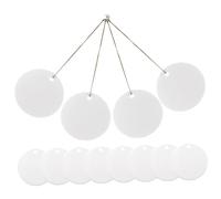 CLISPEED 12pcs Round DIY Ceramic Ornaments Blank Double Sided Smooth Pendants for Crafting Luggage Tags Hanging Decorations for Home Festival Party