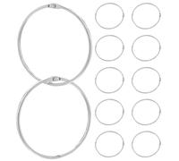 CLISPEED 12pcs Silver Iron Loose Leaf Binder Rings 4 Inches Strong Locking Mechanism Large Capacity Sturdy Bookbinding Supplies for Office School Note Cards Scrapbooks