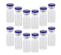 CLISPEED 12pcs Sterile Empty Glass Vials 3ml Leak-proof Refillable Makeup Containers with Caps for Laboratory and Hospital Use, Travel Friendly Sample Storage Bottles