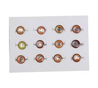 CLISPEED 12Pcs Thermochromic Finger Rings Chic Women Jewelry Delicate Mood Rings for Fashion Everyday Wear