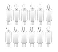 CLISPEED 12Pcs Travel Empty Hook Bottles 50Ml Reusable Plastic Packaging Containers for Toiletry and Personal Hygiene Random Color