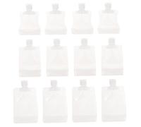 CLISPEED 12PCS Travel Lotion Storage Bags with Small Suction Mouth Self-Supporting Liquid Dispensing Pouches for Toiletries and Portable Travel Essence Containers
