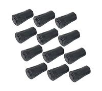 CLISPEED 12pcs Trekking Protectors Slip Rubber Covers for Hiking Climbing and Walking Sticks Durable Black Foot Pads for Enhanced Stability and Grip