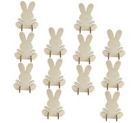 CLISPEED 12pcs Wooden Easter Bunny DIY Cutouts for Wood Craft Decorations Creative Easter Rabbit Ornaments for Party and Spring Festival Arts and Crafts