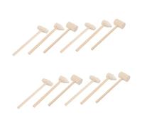 CLISPEED 12Pcs Wooden Mini Mallet for Educational Hand-eye Coordination and Food Mallet Compact Wooden Hammer for Crab Cracking Dexterity Development Gift for Boys
