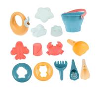 CLISPEED 14pcs Beach Set with Sand Buckets and Soft Molds Educational Water for Boys and Safe Frosted with Smooth Edges for Outdoor Summer Play and Skill Development