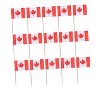 CLISPEED 150pcs Canada Flag Toothpick Vibrant Mini Cupcake Toppers Food Labels for Parties Charcuterie Boards and Appetizer Buffets