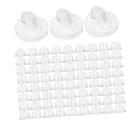 CLISPEED 150Pcs Rubber Pin Backs with Secure Locking Clasp Transparent Silicone Safety Pin Backs Brooches Badges Name Tags Non-Slip Backings with Storage Box for Organized Accessories