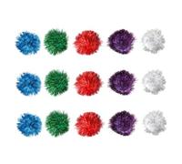 CLISPEED 15pcs Cat Sparkle Balls Interactive Playthings for Indoor Cats Fun Teasing with Glitter Surface Pet Teaser to Boost Activity Random Color