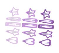CLISPEED 15pcs Girls Hair Clips Small Snap Barrettes Set Five-pointed Star, Heart, Teardrop, Rectangle and Four-pointed Star Shapes for Thin Hair Styling and Everyday Use