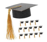 CLISPEED 15pcs Mini Graduation Caps Tassel Goblet Covers for Wine Bottles for Graduation Party Decorations and Celebrations Festive Table Decor for Academic Milestones